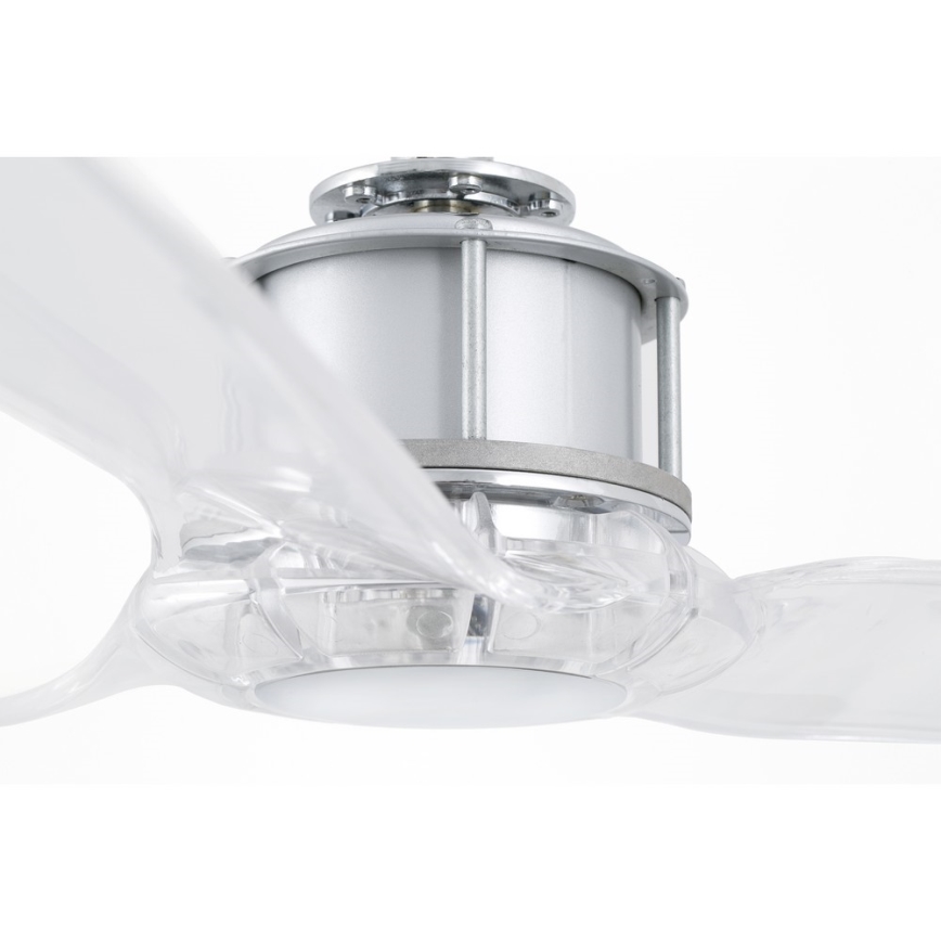 FARO 33394 - Stropni ventilator JUST FAN sijajni krom/prozorna + Daljinski upravljalnik