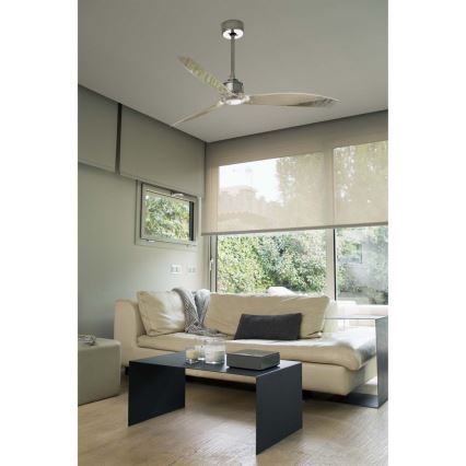 FARO 33394 - Stropni ventilator JUST FAN sijajni krom/prozorna + Daljinski upravljalnik