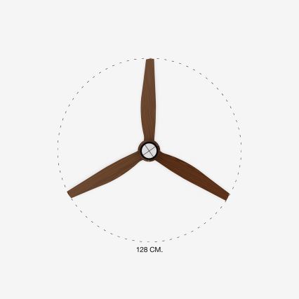 FARO 33395-10 - LED Stropni ventilator JUST FAN LED/16W/230V črna/rjava pr. 128 cm + Daljinski upravljalnik