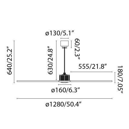 FARO 33395-10 - LED Stropni ventilator JUST FAN LED/16W/230V črna/rjava pr. 128 cm + Daljinski upravljalnik