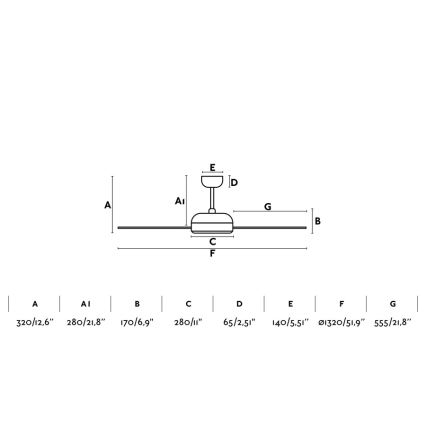 FARO 33420 - Stropni ventilator NOVA bela/rjava