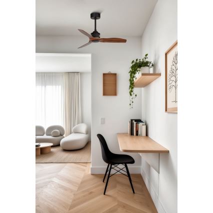FARO 33425WT - Stropni ventilator JUST FAN S Ø 81 cm rjav/črn Wi-Fi Tuya + daljinski upravljalnik