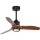 FARO 33425WT1N - LED zatemljiv stropni ventilator JUST FAN S LED/16W/230V Ø 81 cm rjava/črna Wi‑Fi Tuya + daljinski upravljalnik