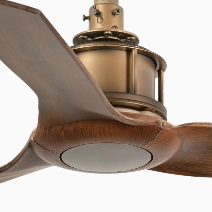 FARO 33428WT - Stropni ventilator JUST FAN S, premer 81 cm, rjava/medenina, Wi-Fi Tuya + daljinski upravljalnik