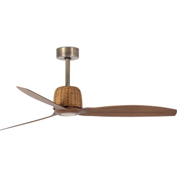 FARO 33436 - Stropni ventilator WEAVER M premer 128 cm medenina/črna + daljinski upravljalnik