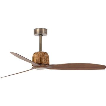 FARO 33436WT - Stropni ventilator WEAVER M, premer 128 cm, rjav/meden, Wi‑Fi Tuya + daljinski upravljalnik