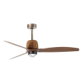 FARO 33436WT1N - LED stropni ventilator WEAVER M z zatemnitveno funkcijo LED/16W/230V premer 128 cm rjava/medenina Wi-Fi Tuya + daljinski upravljalnik