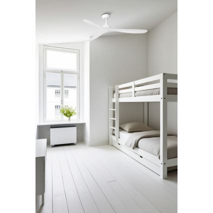 FARO 33446WT - Stropni ventilator GOTLAND L bela pr. 132 cm Wi-Fi Tuya + Daljinski upravljalnik