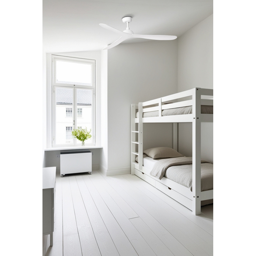 FARO 33446WT - Stropni ventilator GOTLAND L bela pr. 132 cm Wi-Fi Tuya + Daljinski upravljalnik