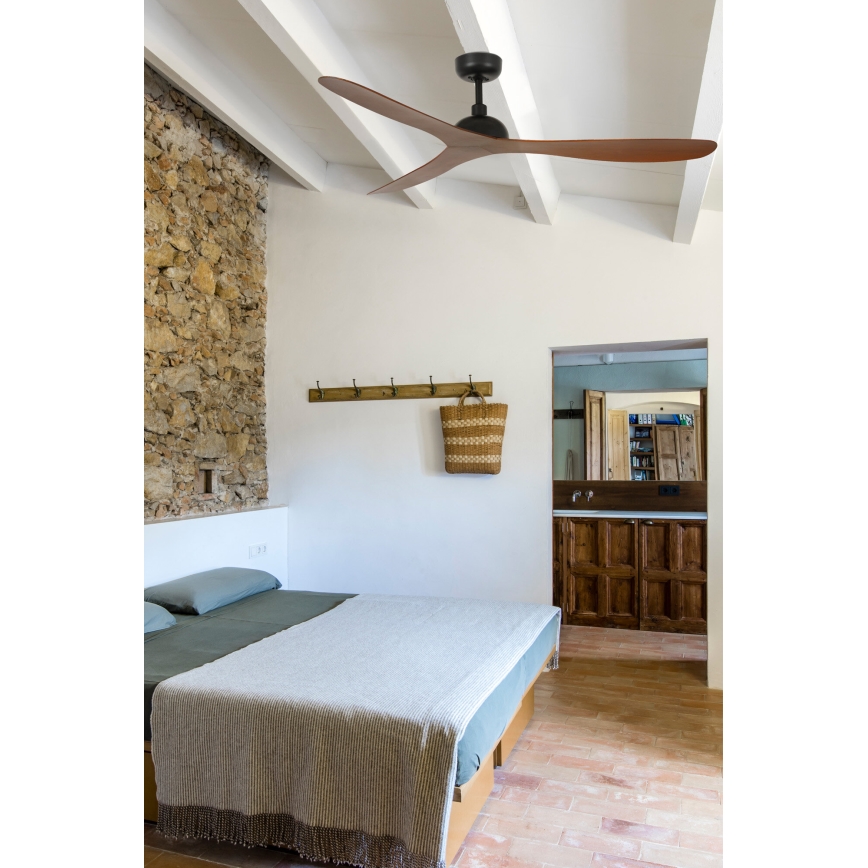 FARO 33447WT - Stropni ventilator GOTLAND L rjava/črna pr. 132 cm Wi-Fi Tuya + Daljinski upravljalnik