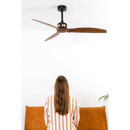 FARO 33451WT - Stropni ventilator COPPER FAN M, premer 128 cm, rjava/črna, Wi‑Fi Tuya + daljinski upravljalnik