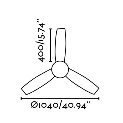 FARO 33454 - Stropni ventilator MINI UFO 2xE27/15W/230V