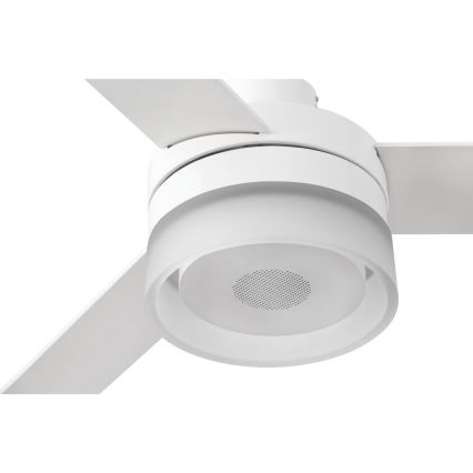 FARO 33460 - LED Stropni ventilator z zvočnikom ICE LED/15W/230V bela/rjava + Daljinski upravljalnik