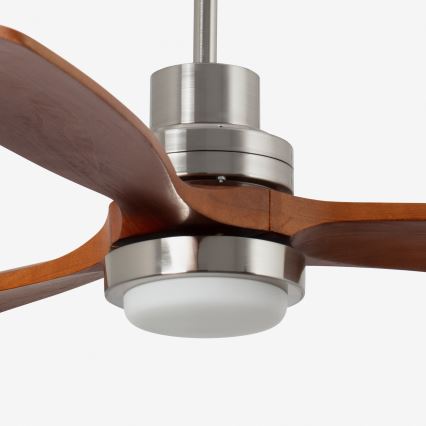 FARO 33463DC - LED Stropni ventilator LANTAU LED/12W/230V les/mat krom pr. 168 cm + Daljinski upravljalnik