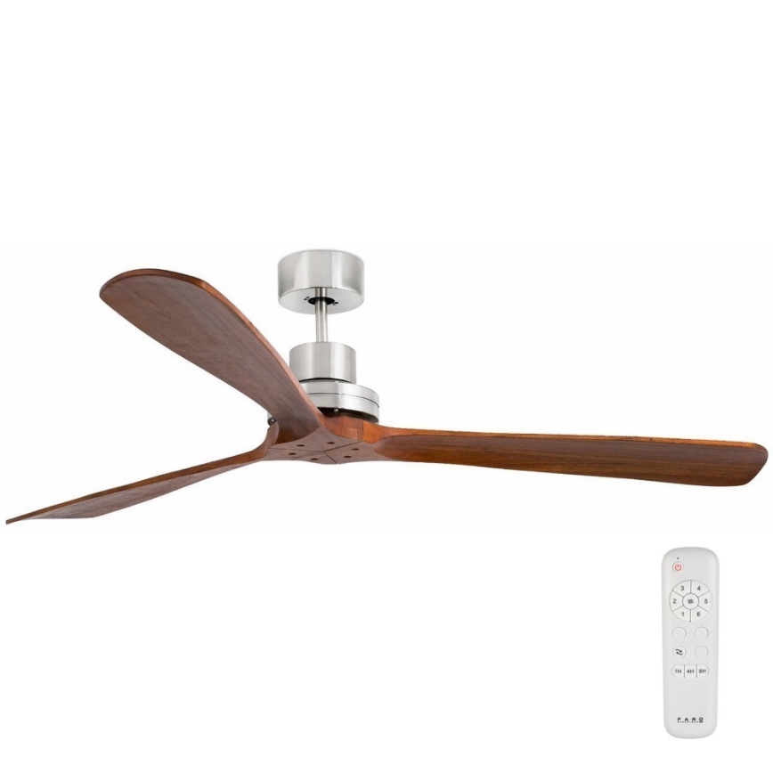 FARO 33464DC - Stropni ventilator LANTAU XL rjava/mat krom pr. 168 cm + Daljinski upravljalnik