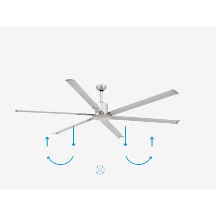 FARO 33465A - Stropni ventilator ANDROS XL mat krom pr. 213 cm + Daljinski upravljalnik