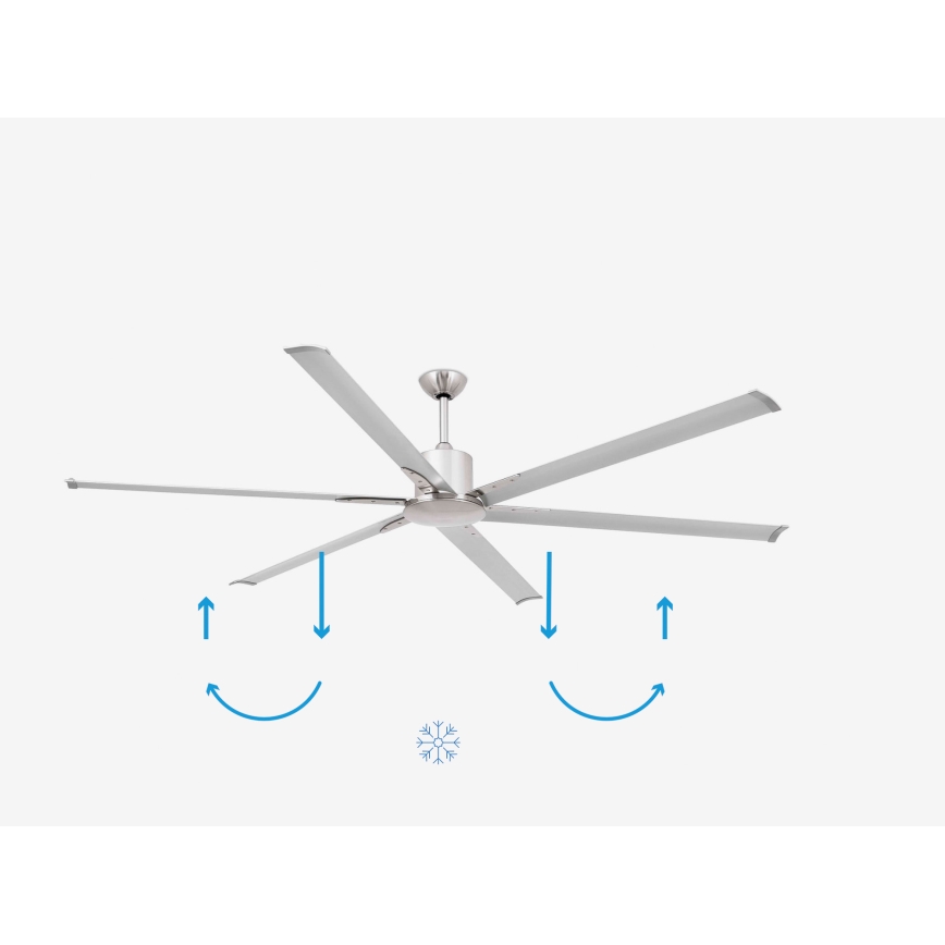 FARO 33465A - Stropni ventilator ANDROS XL mat krom pr. 213 cm + Daljinski upravljalnik