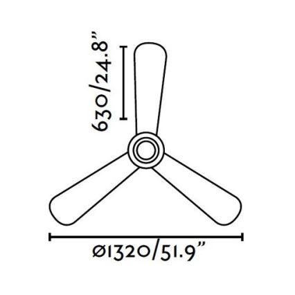 FARO 33472N - Stropni ventilator NIAS mat krom/rjava pr. 132 cm + Daljinski upravljalnik