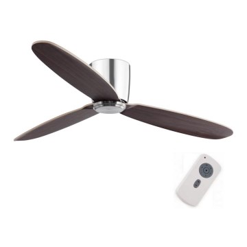 FARO 33472N - Stropni ventilator NIAS mat krom/rjava pr. 132 cm + Daljinski upravljalnik