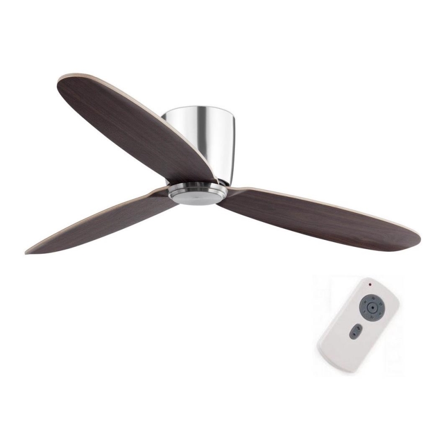 FARO 33472N - Stropni ventilator NIAS mat krom/rjava pr. 132 cm + Daljinski upravljalnik