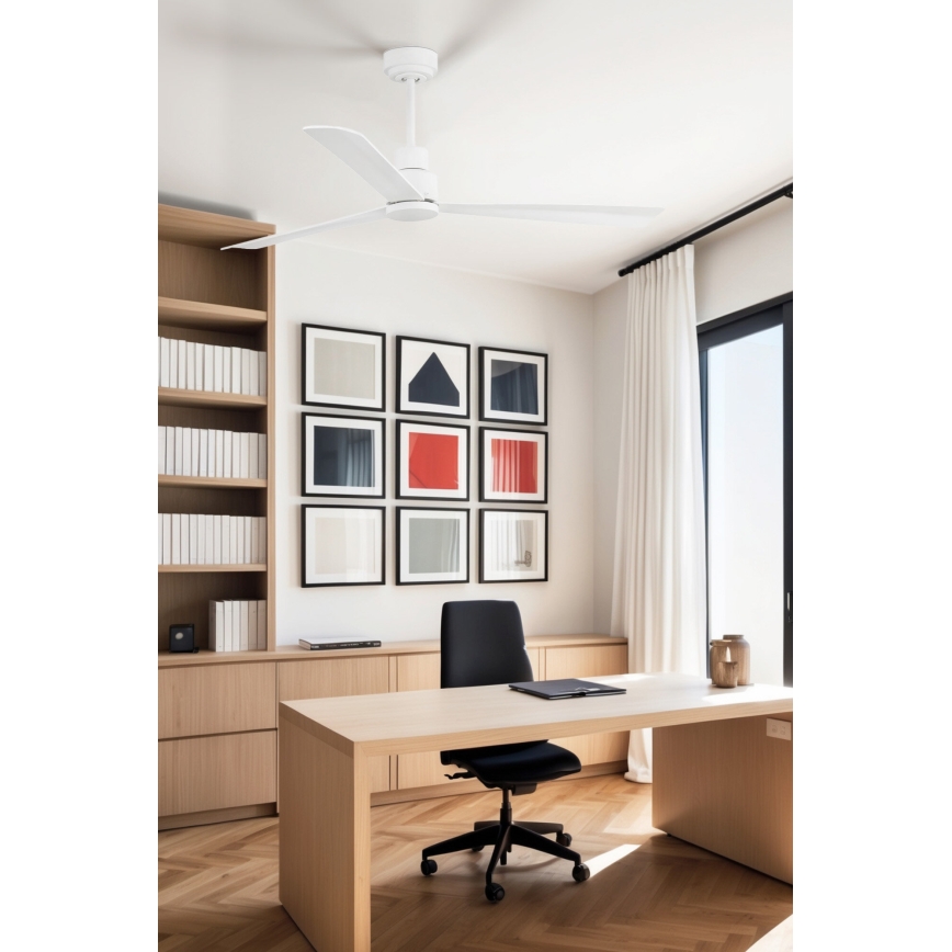 FARO 33487WP - Stropni ventilator NASSAU M bela pr. 128 cm SMART + Daljinski upravljalnik