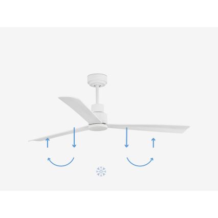 FARO 33487WP - Stropni ventilator NASSAU M bela pr. 128 cm SMART + Daljinski upravljalnik