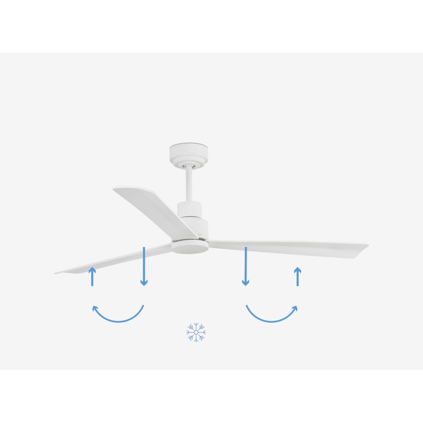 FARO 33487WP - Stropni ventilator NASSAU M bela pr. 128 cm SMART + Daljinski upravljalnik