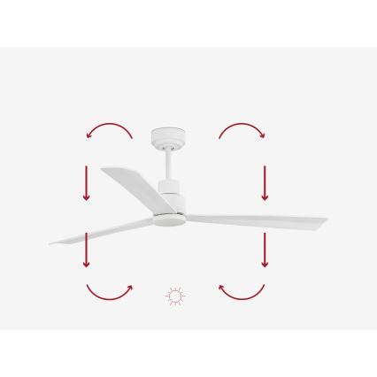FARO 33487WP - Stropni ventilator NASSAU M bela pr. 128 cm SMART + Daljinski upravljalnik