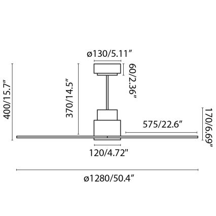 FARO 33487WP - Stropni ventilator NASSAU M bela pr. 128 cm SMART + Daljinski upravljalnik