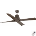 FARO 33490 - Stropni ventilator TYPHOON IP44 rjava + Daljinski upravljalnik
