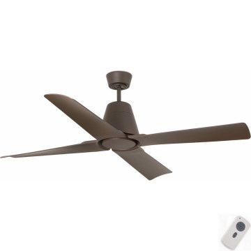 FARO 33490 - Stropni ventilator TYPHOON IP44 rjava + Daljinski upravljalnik
