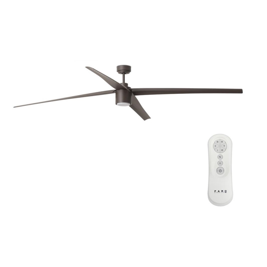 FARO 33495 - LED Zatemnitveni stropni ventilator ATTOS LED/20W/230V rjava pr. 213 cm + Daljinski upravljalnik