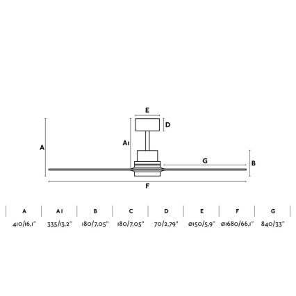 FARO 33504 - Stropni ventilator LANTAU