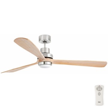 FARO 33505DC - LED Stropni ventilator LANTAU XL LED/15W/230V les/mat krom pr. 168 cm + Daljinski upravljalnik