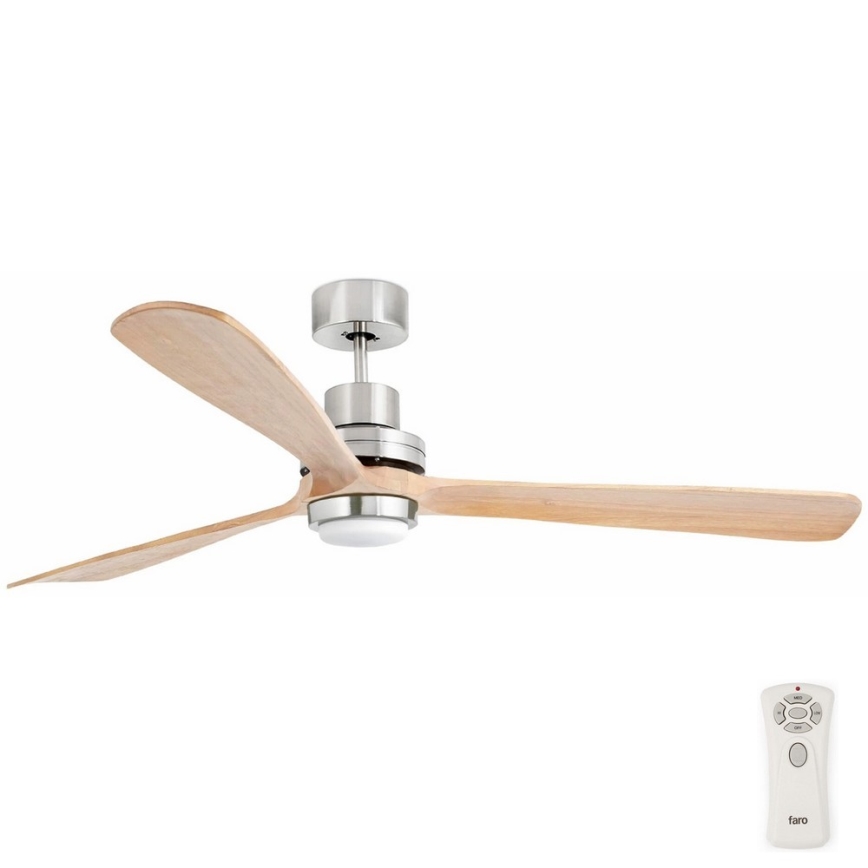 FARO 33505DC - LED Stropni ventilator LANTAU XL LED/15W/230V les/mat krom pr. 168 cm + Daljinski upravljalnik