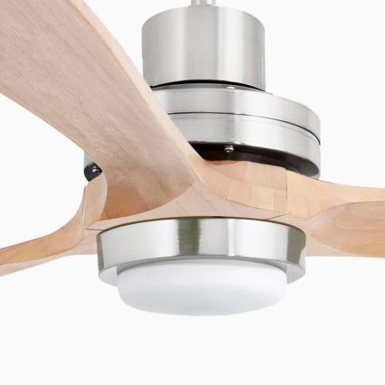 FARO 33505DC - LED Stropni ventilator LANTAU XL LED/15W/230V les/mat krom pr. 168 cm + Daljinski upravljalnik