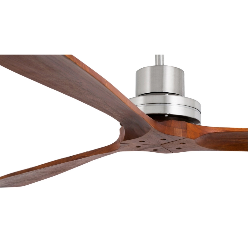 FARO 33508DC - Stropni ventilator MINI LANTAU mat krom/rjava pr. 108 cm + Daljinski upravljalnik