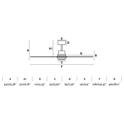 FARO 33508DC - Stropni ventilator MINI LANTAU mat krom/rjava pr. 108 cm + Daljinski upravljalnik