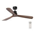 FARO 33516DC - Stropni ventilator LANTAU črna/rjava pr. 132 cm + Daljinski upravljalnik