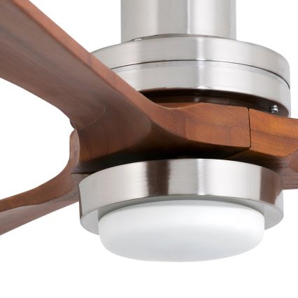 FARO 33518DC - LED Stropni ventilator LANTAU LED/15W/230V mat krom/les + Daljinski upravljalnik