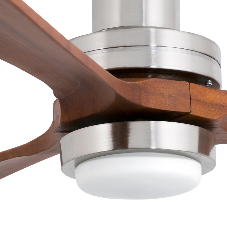 FARO 33518DC - LED Stropni ventilator LANTAU LED/15W/230V mat krom/les + Daljinski upravljalnik