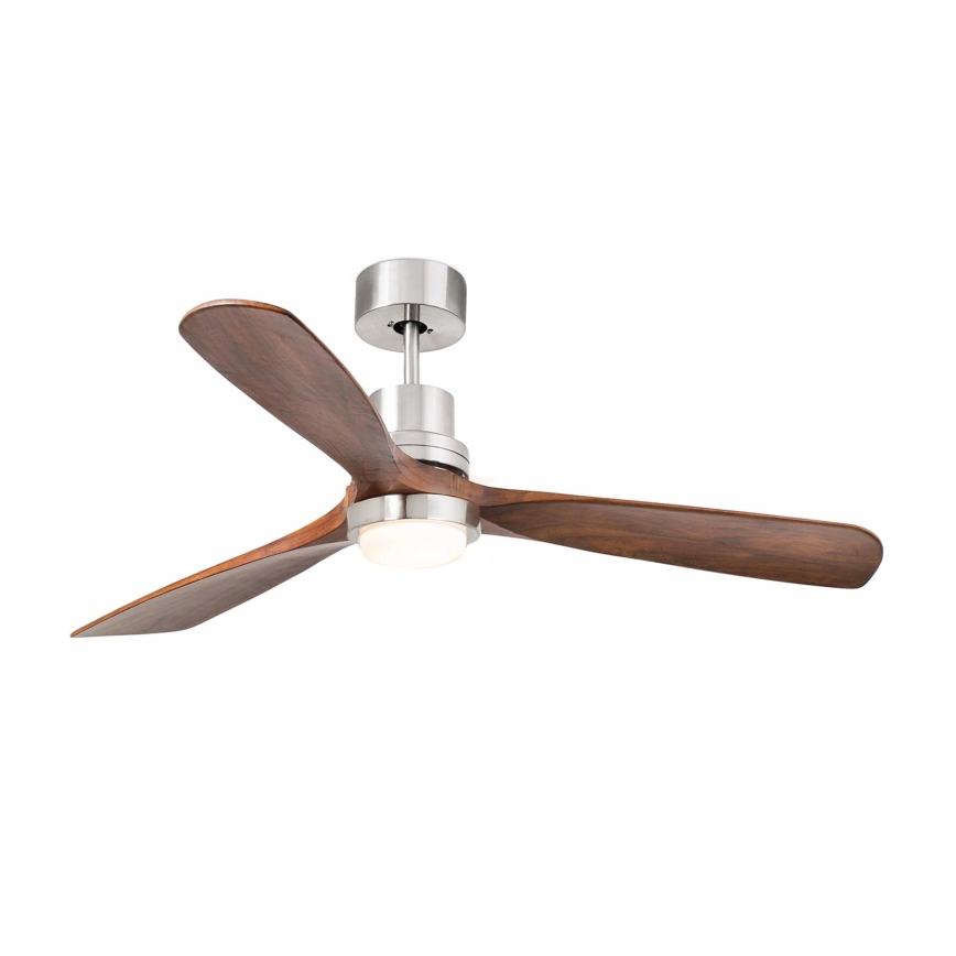 FARO 33518DC - LED Stropni ventilator LANTAU LED/15W/230V mat krom/les + Daljinski upravljalnik