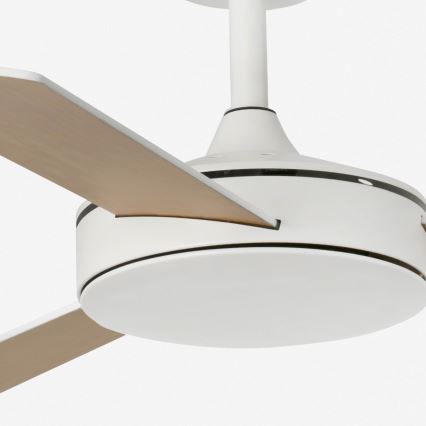 FARO 33603DC - Stropni ventilator MINI MALLORCA S rjava/bela pr. 106 cm + Daljinski upravljalnik