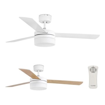 FARO 33607 - Stropni ventilator PANAY 2xE14/40W/230V bela + Daljinski upravljalnik