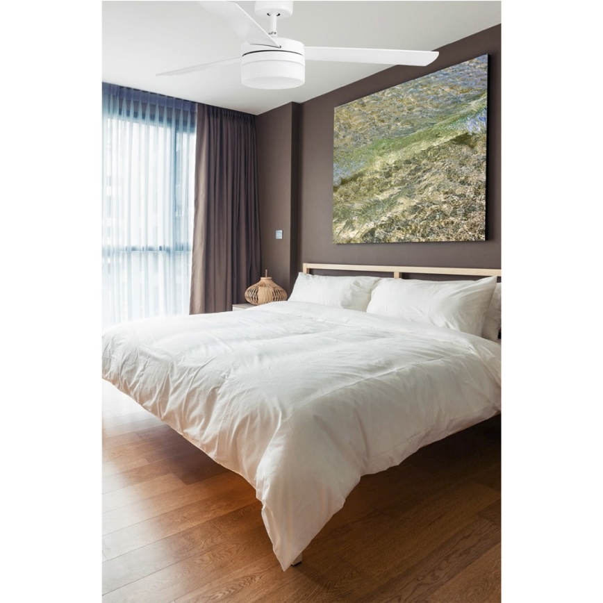 FARO 33607 - Stropni ventilator PANAY 2xE14/40W/230V bela + Daljinski upravljalnik