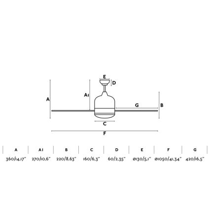 FARO 33610 - Stropni ventilator OBOE