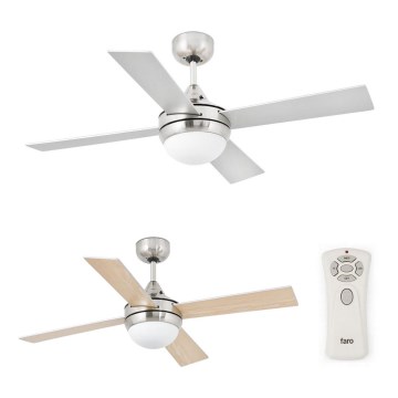 FARO 33699 - Stropni ventilator MINI ICARIA 2xE14/8W/230V mat krom/siva