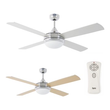 FARO 33701 - Stropni ventilator ICARIA with remote control 2xE27/20W/230V siva pr. 132 cm + Daljinski upravljalnik