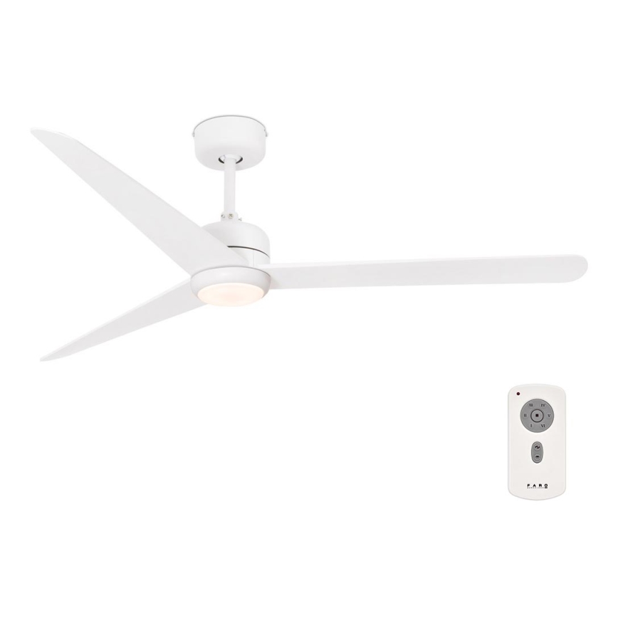 FARO 33722 - LED Stropni ventilator NU LED/18W/230V bela pr. 132 cm + Daljinski upravljalnik