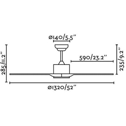 FARO 33750 - Stropni ventilator LUZON bela